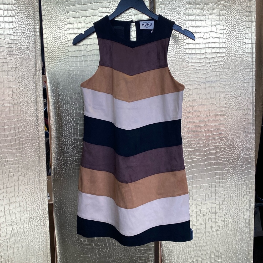Show me your Mumu mod mini dress faux suede new with tags